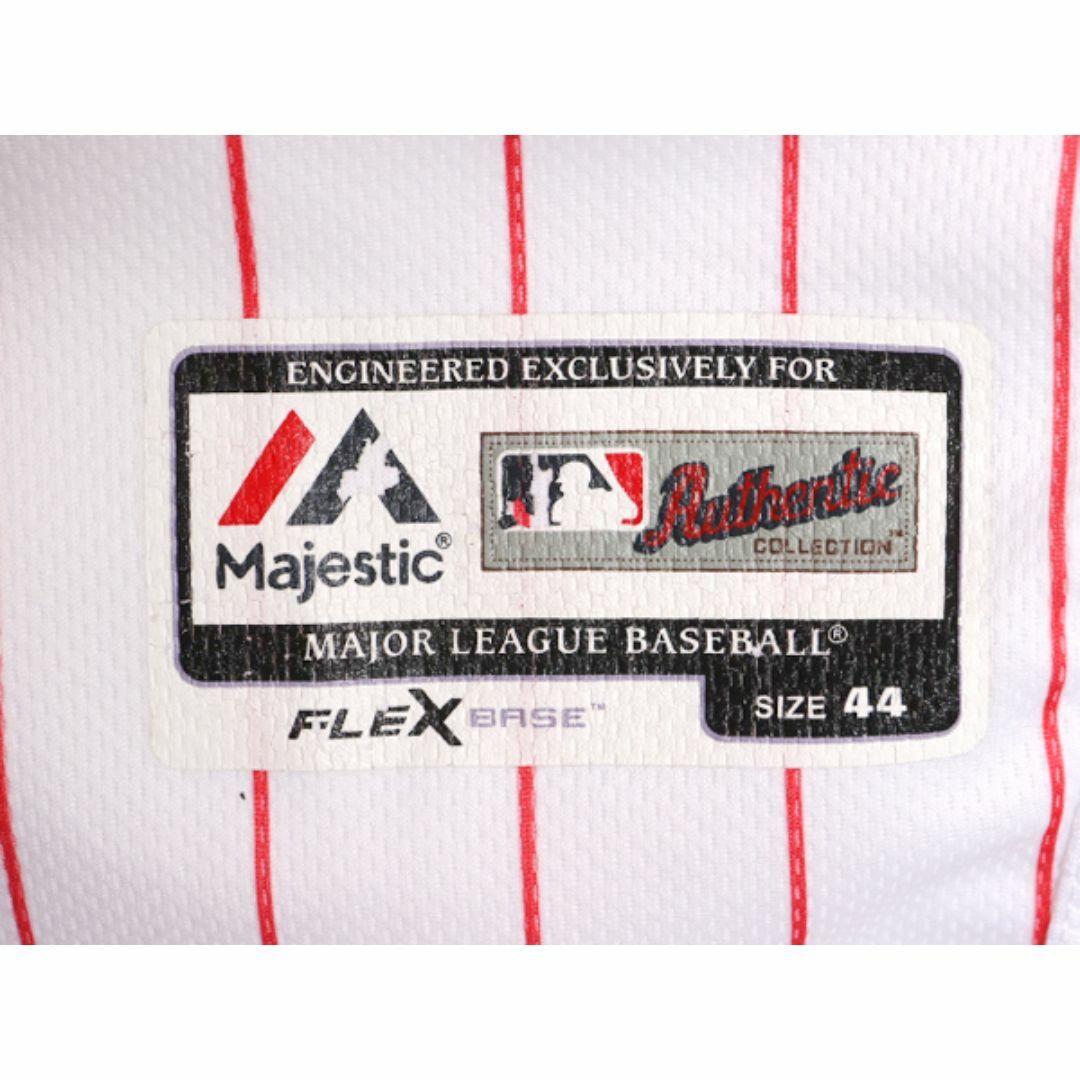 MLB オフィシャル Majestic フィリーズ ベースボール シャツ メンズ M 程/ ユニフォーム ゲームシャツ メジャーリーグ 半袖シャツ 大リーグ スポーツ/アウトドアの野球(ウェア)の商品写真