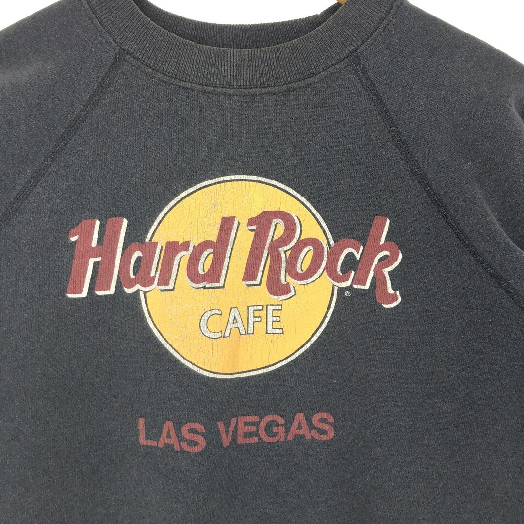 Hanes(ヘインズ)の古着 90年代 ヘインズ Hanes HARD ROCK CAFE ハードロックカフェ LAS VEGAS アドバタイジング スウェットシャツ トレーナー USA製 レディースL ヴィンテージ /eaa435589 レディースのトップス(トレーナー/スウェット)の商品写真