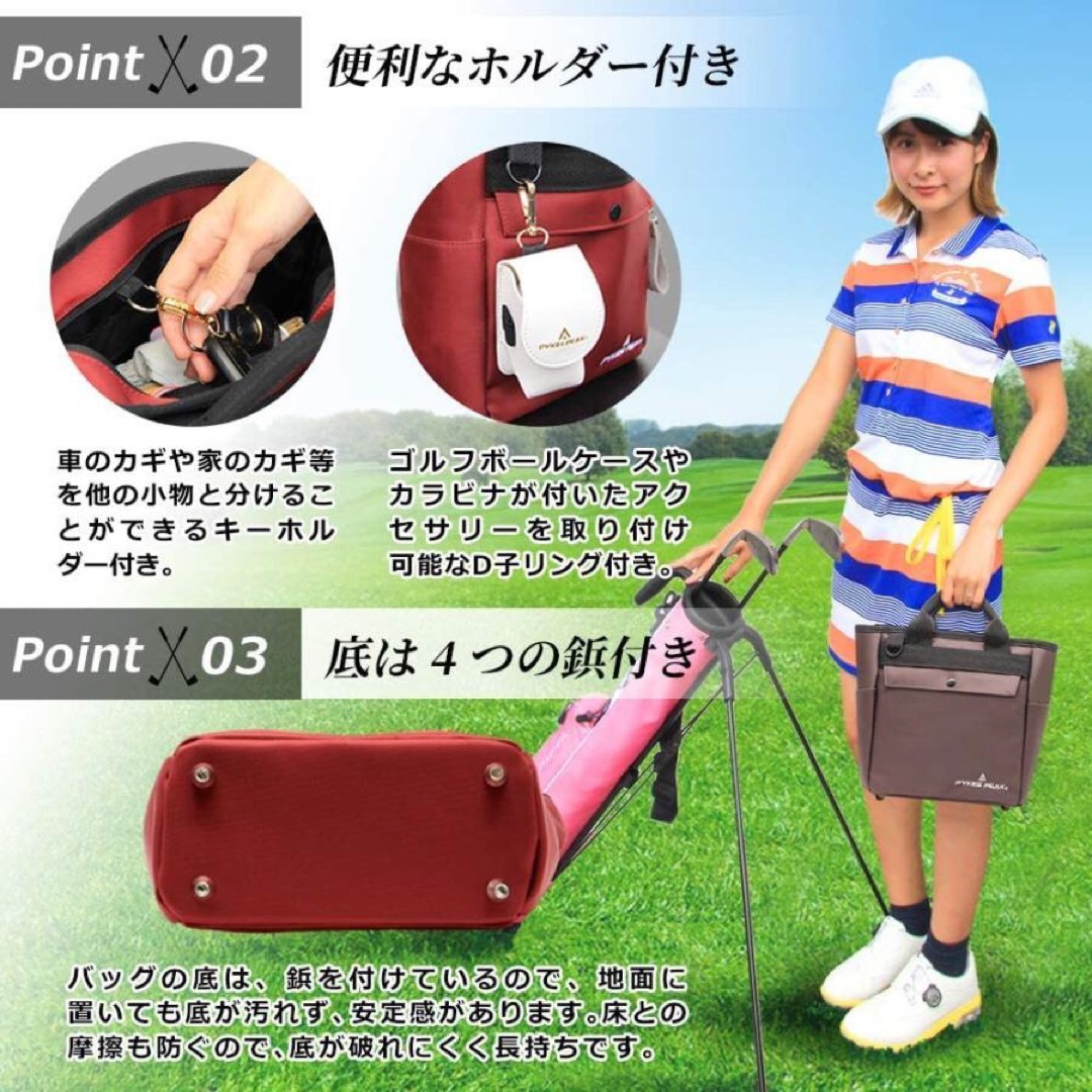 PYKES PEAK パイクスピーク ゴルフ ラウンドトートバッグ　カーキ スポーツ/アウトドアのゴルフ(バッグ)の商品写真