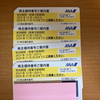 エーエヌエー(ゼンニッポンクウユ)(ANA(全日本空輸))のANA株主優待 株主優待　4枚(航空機)