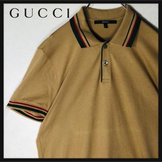 グッチ(Gucci)の【定番デザイン】グッチ GUCCI ポロシャツ 襟ライン 袖ライン イタリア製(ポロシャツ)