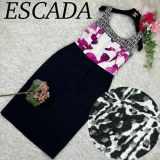 ESCADA エスカーダ レディース XSサイズ ワンピース パンチング タイト