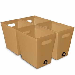 【InnoWave】 折り畳み式ダンボール ゴミ箱（4個セット） リサイクル可能(ケース/ボックス)