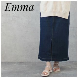 美品　Emma/SELECT LEVERY　デニムロングスカート　スリット　L(ロングスカート)