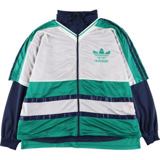 アディダス(adidas)の古着 80年代 アディダス adidas リメイク メッシュ レイヤード ジャージ トラックジャケット メンズL ヴィンテージ /eaa436008(その他)