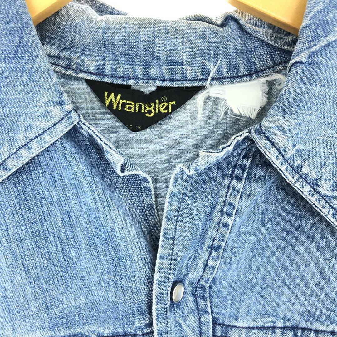 Wrangler(ラングラー)の古着 70年代 ラングラー Wrangler オープンカラー ボックス 長袖 デニムシャツ メンズL ヴィンテージ /eaa428950 メンズのトップス(シャツ)の商品写真