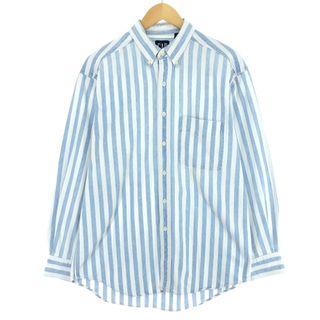 GAP - 古着 90年代 ギャップ GAP オールドギャップ ストライプ柄 長袖 ボタンダウンデニムシャツ メンズM ヴィンテージ /eaa428951