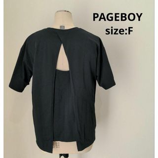 ページボーイ(PAGEBOY)のPAGEBOY ページボーイ デザイン Tシャツ 春夏 ブラック レディース(Tシャツ(半袖/袖なし))