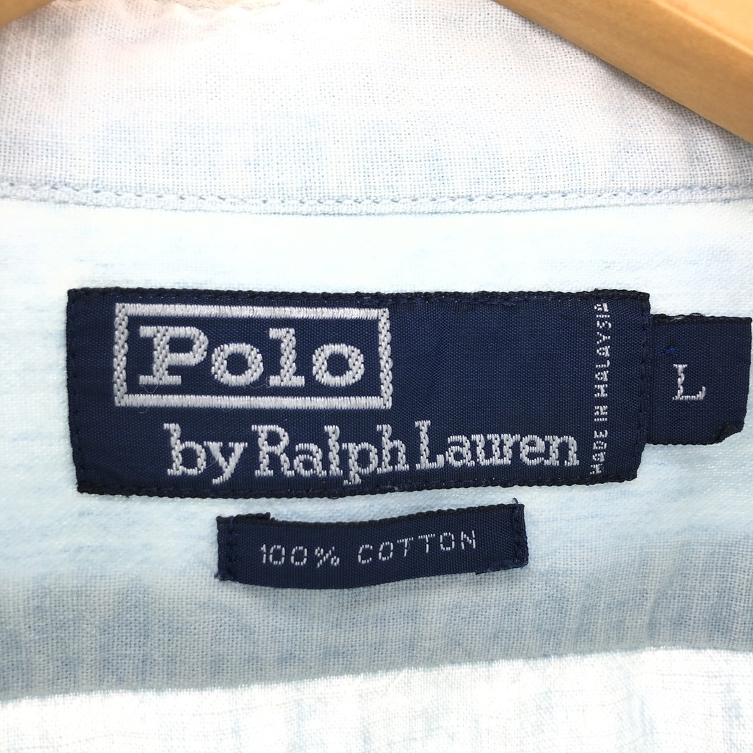 Ralph Lauren(ラルフローレン)の古着 ラルフローレン Ralph Lauren POLO by Ralph Lauren 長袖 コットンシャツ メンズL /eaa428955 メンズのトップス(シャツ)の商品写真