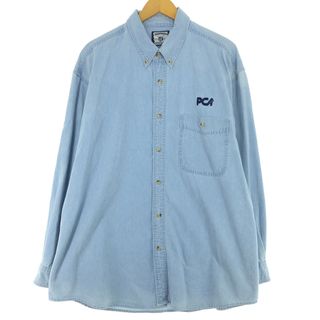 リー(Lee)の古着 90年代 リー Lee DENIM COLLECTION 長袖 ボタンダウンデニムシャツ メンズXL ヴィンテージ /eaa426689(シャツ)