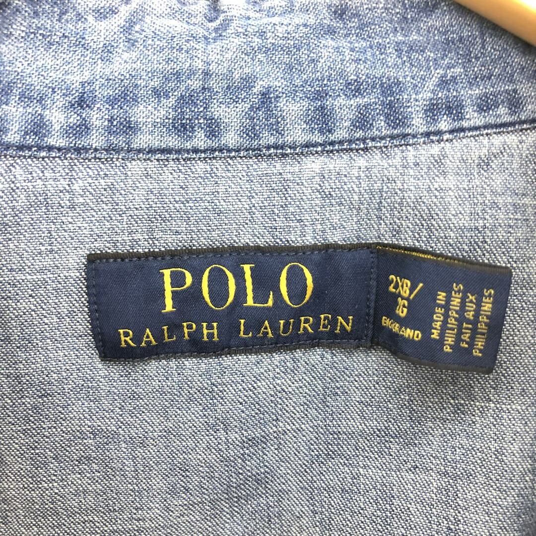 Ralph Lauren(ラルフローレン)の古着 ラルフローレン Ralph Lauren POLO RALPH LAUREN 長袖 デニム ウエスタンシャツ メンズXXL /eaa426694 メンズのトップス(シャツ)の商品写真