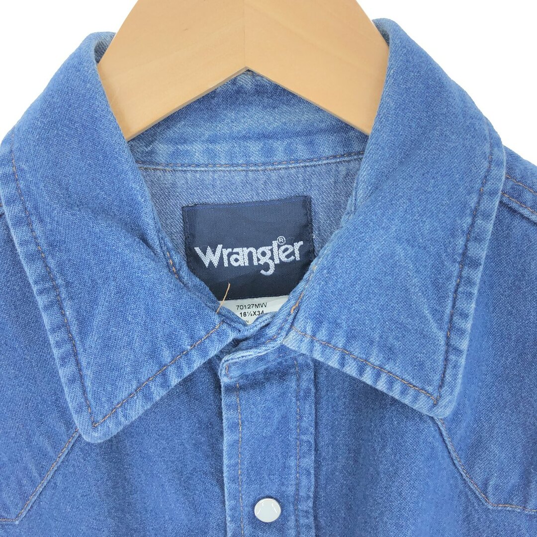 Wrangler(ラングラー)の古着 ラングラー Wrangler 70127MW 長袖 デニム ウエスタンシャツ メンズL /eaa426696 メンズのトップス(シャツ)の商品写真