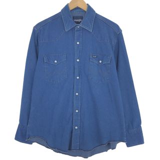 ラングラー(Wrangler)の古着 ラングラー Wrangler 70127MW 長袖 デニム ウエスタンシャツ メンズL /eaa426696(シャツ)