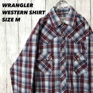 Wrangler - アメリカ古着　ラングラー　WRANCHER長袖オンブレチェック柄ウエスタンシャツ