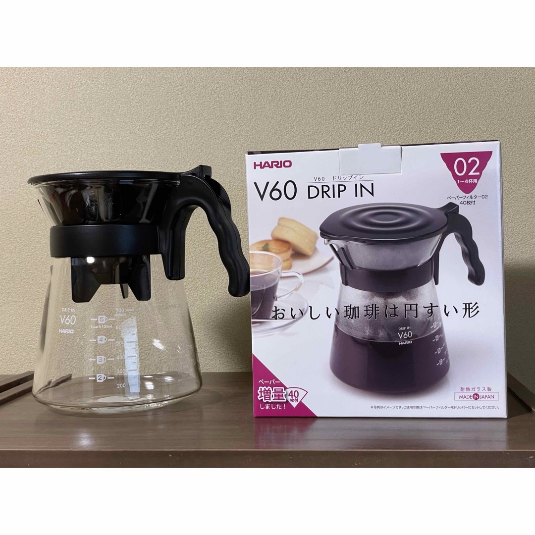 HARIO(ハリオ)のHARIO V60 ドリップイン 700ml ブラック VDI-02B インテリア/住まい/日用品のキッチン/食器(その他)の商品写真