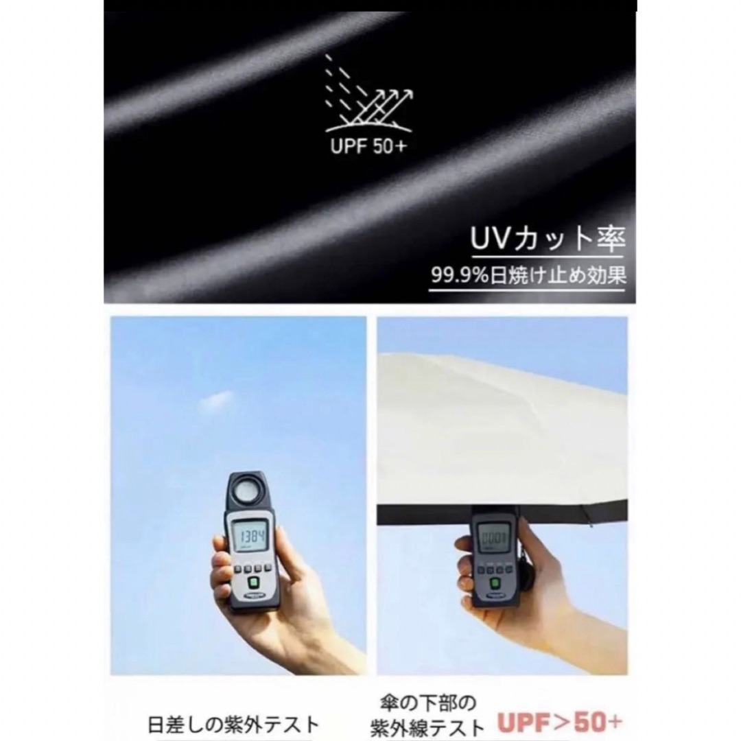 日傘 軽量 ワンタッチ自動開閉 約223g uvカット 晴雨兼用 ベージュ レディースのファッション小物(傘)の商品写真