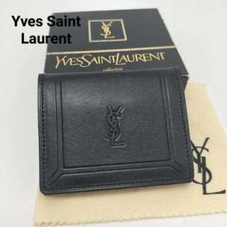 イヴサンローラン(Yves Saint Laurent)の未使用に近い✨イヴ・サンローラン　コインケース　レザー　ブラック　黒(コインケース)