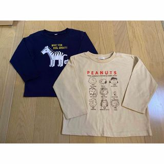 スヌーピー(SNOOPY)の☆中古☆９５スヌーピー&しまうま長袖Ｔシャツ2枚セット(Tシャツ/カットソー)