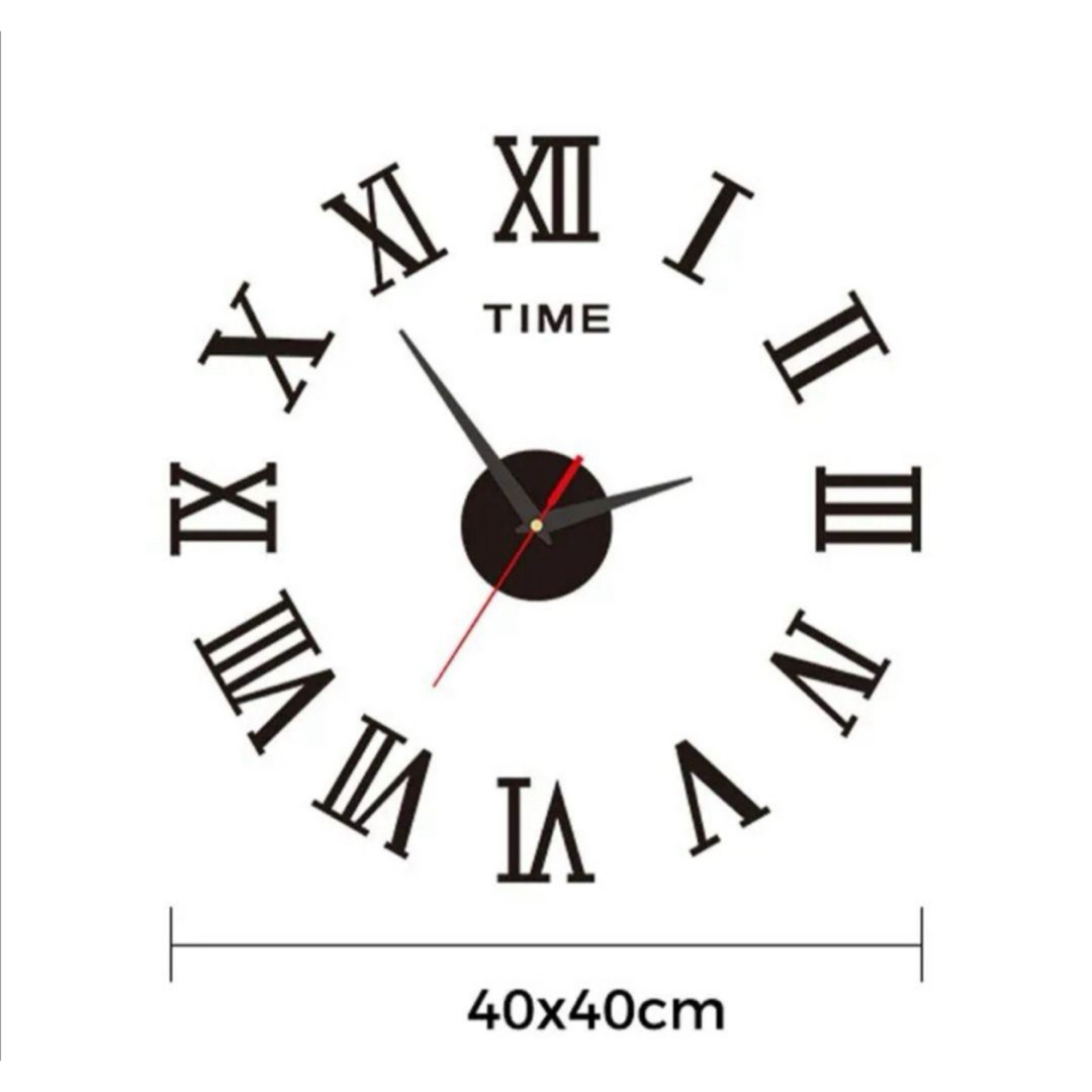 壁掛け時計　ウォールクロック　時計　ウォールステッカー　おしゃれ　ローマ数字 インテリア/住まい/日用品のインテリア小物(掛時計/柱時計)の商品写真