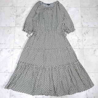 ローラアシュレイ(LAURA ASHLEY)の《美品》ローラアシュレイ ロングワンピース マキシ丈 ティアード リボン 40(ロングワンピース/マキシワンピース)