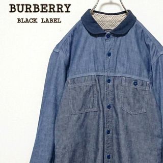 BURBERRY BLACK LABEL - バーバリー ブラックレーベル ホース 刺繍 ロゴ ノバチェック 長袖 シャツ