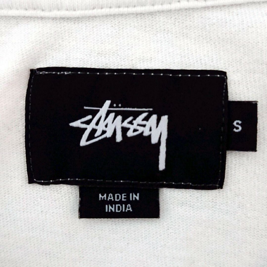 STUSSY(ステューシー)のステューシー ホワイト ポケット付 シャドーマン 刺繍 ロゴ 半袖 Tシャツ メンズのトップス(Tシャツ/カットソー(半袖/袖なし))の商品写真