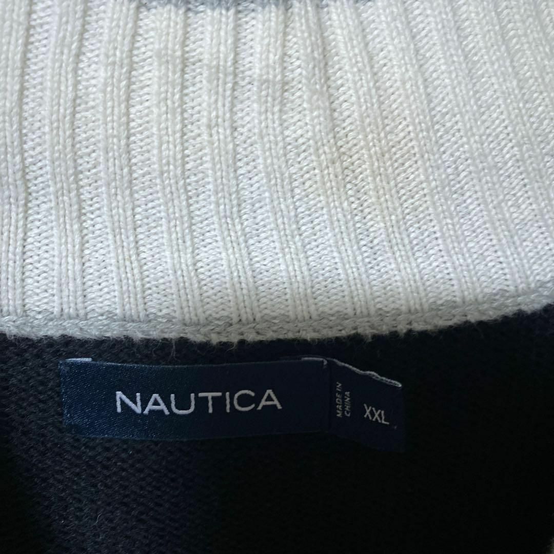 NAUTICA(ノーティカ)のノーティカ セーター ハーフジップ 2XL ニット メンズ 古着 90s 長袖 メンズのトップス(ニット/セーター)の商品写真