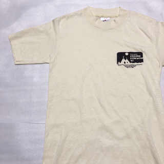 ヴィンテージ(VINTAGE)の【VINTAGE】MILLERミラー 80sプリントTシャツ USA製 S 黄色(Tシャツ/カットソー(半袖/袖なし))