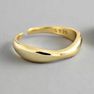 シルバー925 リング 指輪 イヤカフ　カラー:ゴールド(リング(指輪))