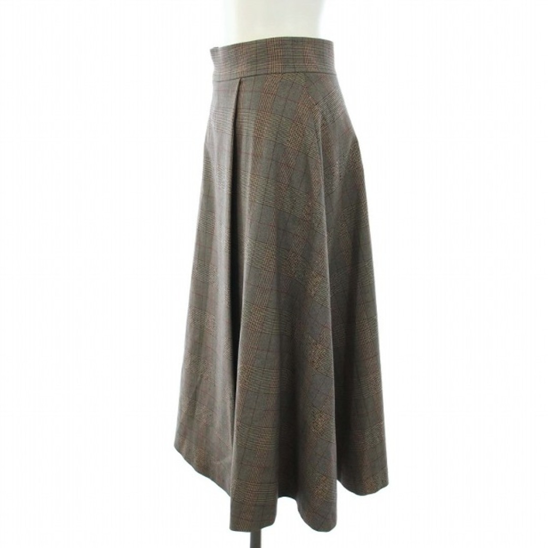 ANAYI(アナイ)のアナイ スカート フレア チェック柄 ミモレ丈 ロング 38 M グレー レディースのスカート(ロングスカート)の商品写真