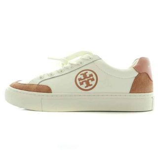 トリーバーチ(Tory Burch)のTORY BURCH スニーカー レザー US6.5 23.5cm 白  ピンク(スニーカー)