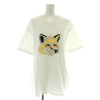 MAISON KITSUNE' - メゾンキツネ Tシャツ カットソー 半袖 フォクスヘッド XL 白 黄色 黒