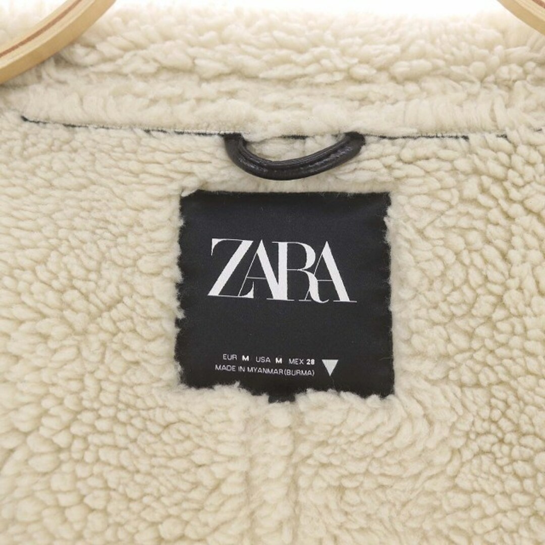 ZARA(ザラ)のザラ ZARA フライジャケット アウター 裏ボア M ベージュ 茶 ブラウン レディースのジャケット/アウター(ブルゾン)の商品写真