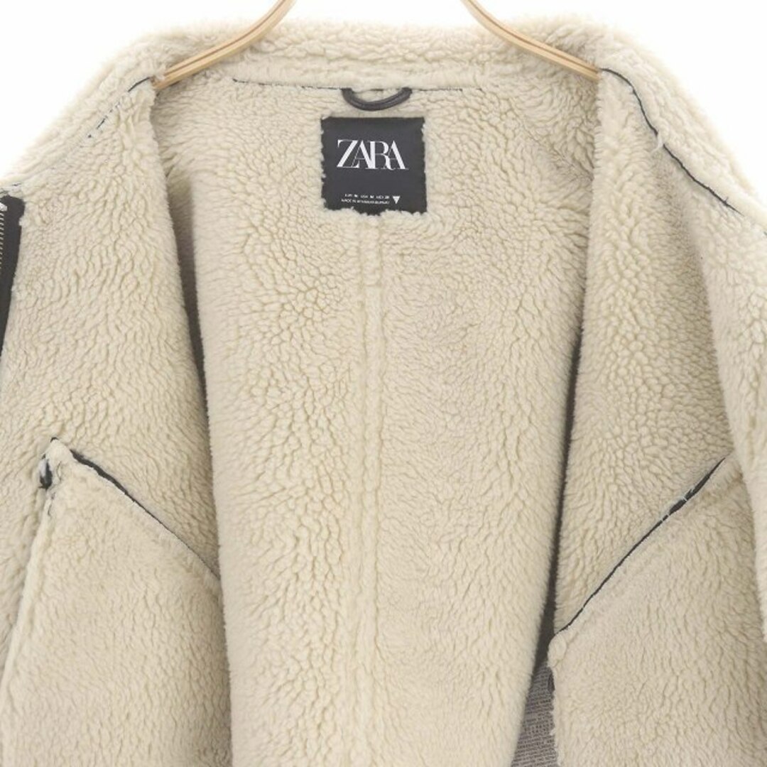 ZARA(ザラ)のザラ ZARA フライジャケット アウター 裏ボア M ベージュ 茶 ブラウン レディースのジャケット/アウター(ブルゾン)の商品写真