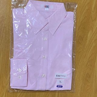 【新品未開封】レディース　オフィス　長袖ブラウス制服　事務服　ピンク　7号(シャツ/ブラウス(長袖/七分))