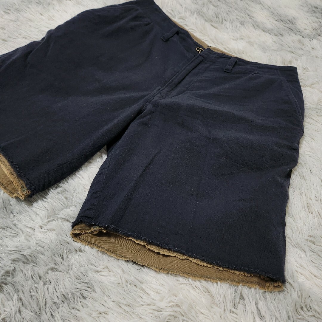 kolor(カラー)のkolor カラーレイヤード ウール ハーフパンツ ショートパンツ ショーツ ネ メンズのパンツ(ショートパンツ)の商品写真