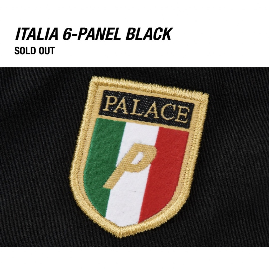 PALACE(パレス)の[新品,未使用] palace italia 6-panel cap black メンズの帽子(キャップ)の商品写真