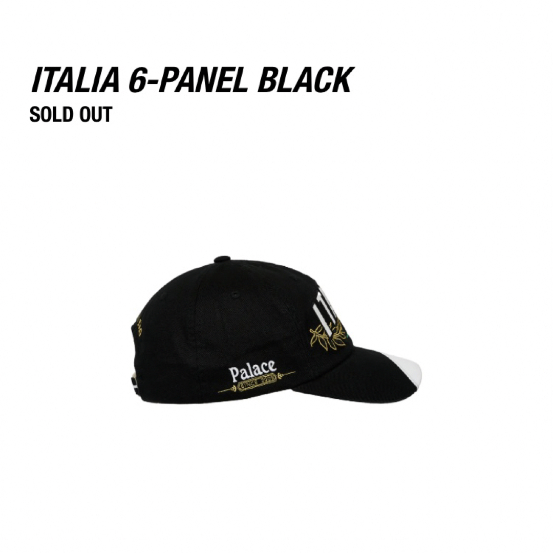 PALACE(パレス)の[新品,未使用] palace italia 6-panel cap black メンズの帽子(キャップ)の商品写真