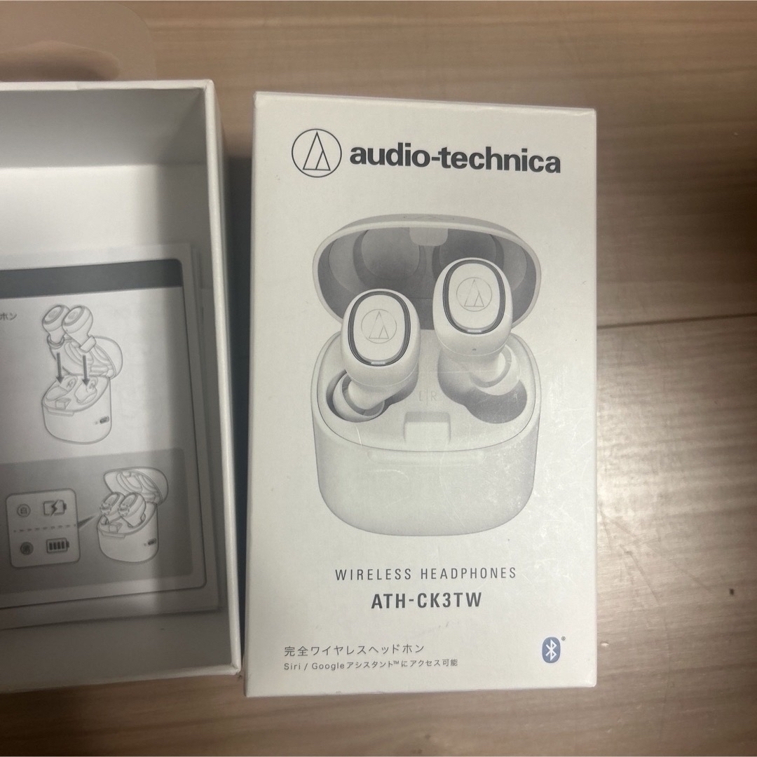 audio-technica(オーディオテクニカ)のaudio−technica ATH-CK3TW WHITE★イヤホン★未使用 スマホ/家電/カメラのオーディオ機器(ヘッドフォン/イヤフォン)の商品写真