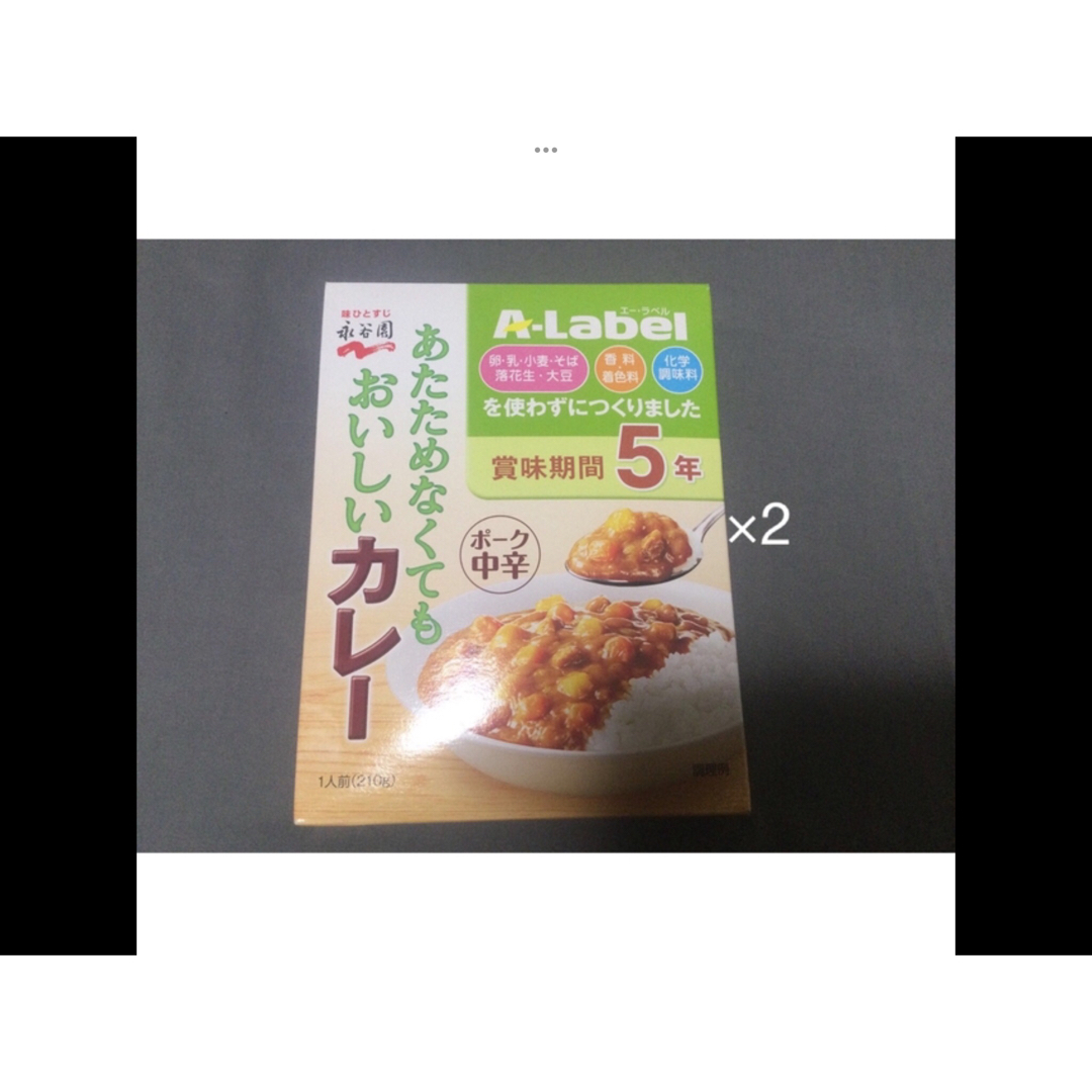 Nagatanien(ナガタニエン)の永谷園　A-label  あたためなくてもおいしいカレー　ポーク中辛　2つ 食品/飲料/酒の加工食品(レトルト食品)の商品写真