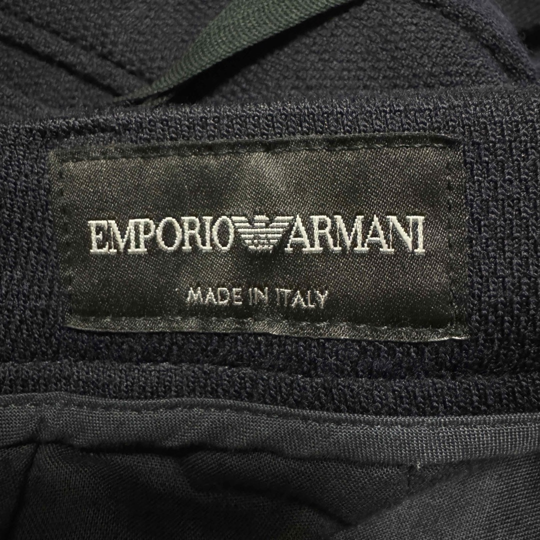 Emporio Armani(エンポリオアルマーニ)のEMPORIO ARMANI ウールパンツ ネイビー 44 S相当 イタリア製 メンズのパンツ(その他)の商品写真