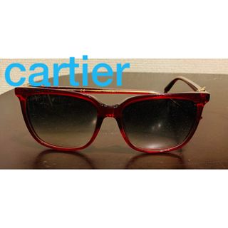 カルティエ(Cartier)のカルティエ Cartier サングラス めがね ウェリントン 赤(サングラス/メガネ)