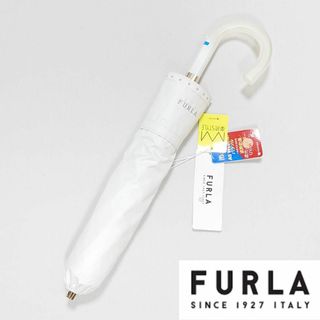 フルラ(Furla)の【新品タグ付き】フルラ 晴雨兼用折りたたみ中傘 楽折STYLE 白(傘)