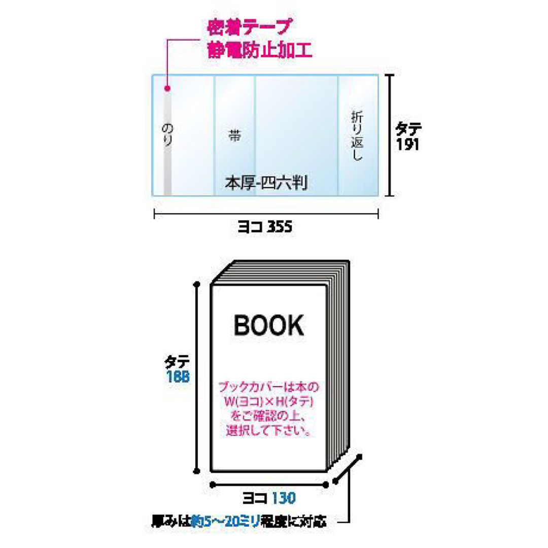 [50枚] 透明ブックカバー 四六判 厚口40μ OPP 日本製 エンタメ/ホビーの本(その他)の商品写真