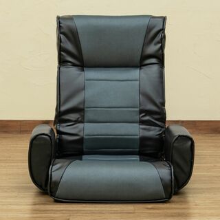 新品　送料無料　メッシュ肘付座椅子7段　ブラック(座椅子)