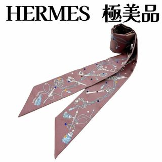 エルメス(Hermes)のエルメス ツイリー Les Cles a Pois スカーフ シルク 鍵(バンダナ/スカーフ)