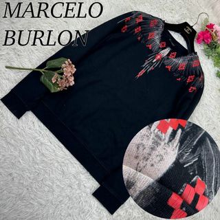 マルセロブロン(MARCELO BURLON)のマルセロブロン メンズ Lサイズ スウェット 長袖 コットン プリント(スウェット)