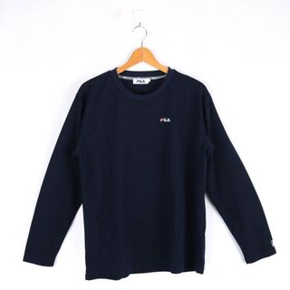 フィラ(FILA)のフィラ 長袖Tシャツ ワンポイントロゴ スポーツウエア メンズ Lサイズ ネイビー FILA(Tシャツ/カットソー(七分/長袖))