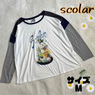 スカラー(ScoLar)のscolar スカラー 異素材 ロンT スイーツ柄 クマ柄(Tシャツ(長袖/七分))