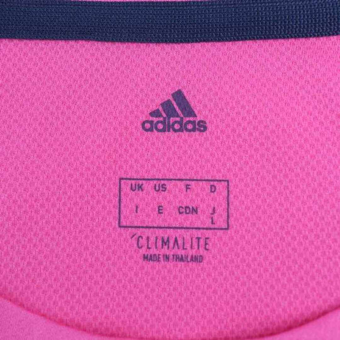 adidas(アディダス)のアディダス 半袖Tシャツ ワンポイントロゴ スポーツウエア クライマライト レディース Lサイズ ピンク adidas レディースのトップス(Tシャツ(半袖/袖なし))の商品写真